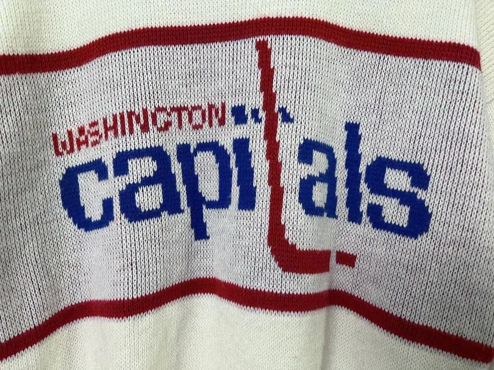 Vintage Cliff Engle LTD Washington Capitals NHL Hockey Sweater USA 80s Size XL - Picture 3 of 12